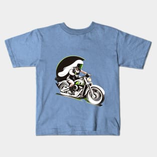 Girl Biker Art Kids T-Shirt